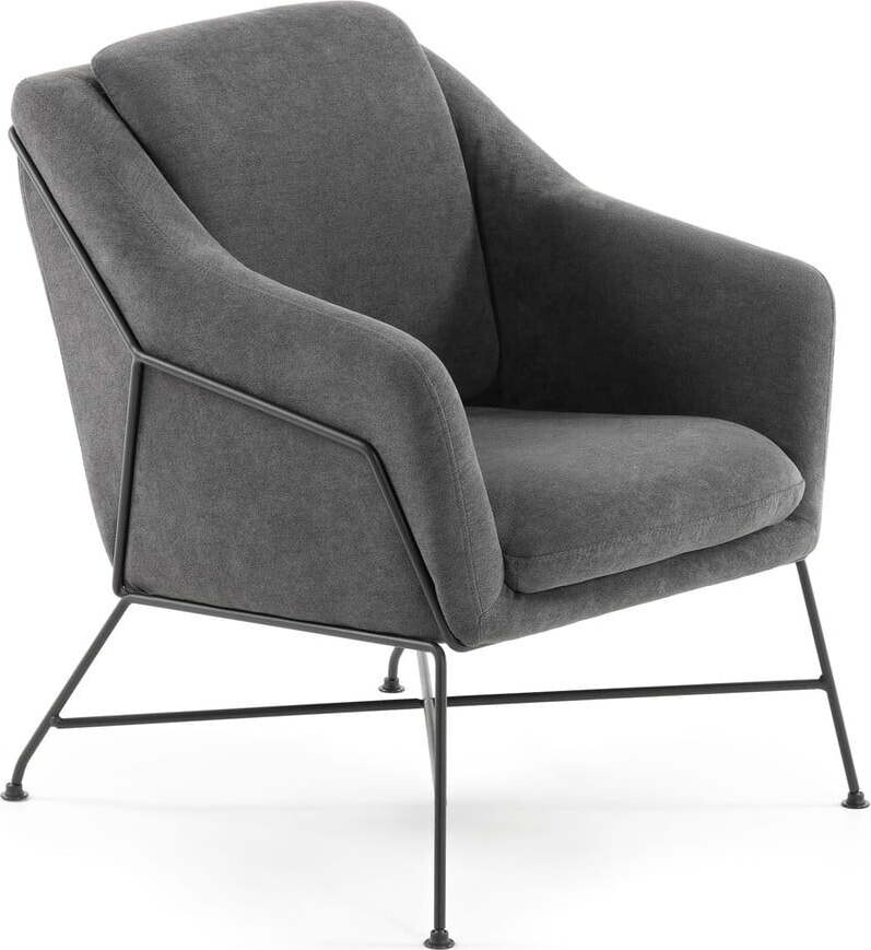 Šedé křeslo Brida – Kave Home