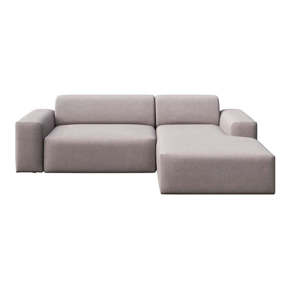 Šedá sametová rozkládací/s úložným prostorem rohová pohovka (pravý roh/s lenoškou) Villet – Rodier