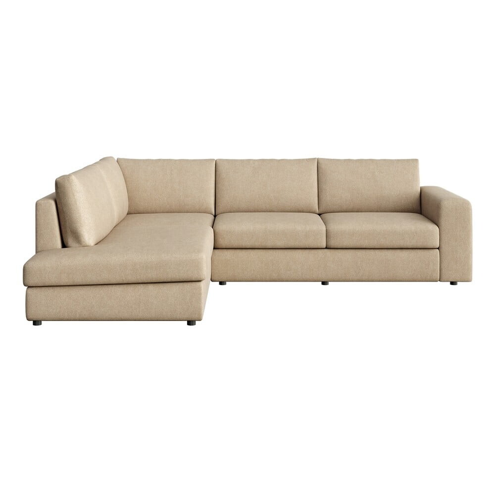 Světle hnědá sametová rohová pohovka (levý roh/do L) Baga – Rodier