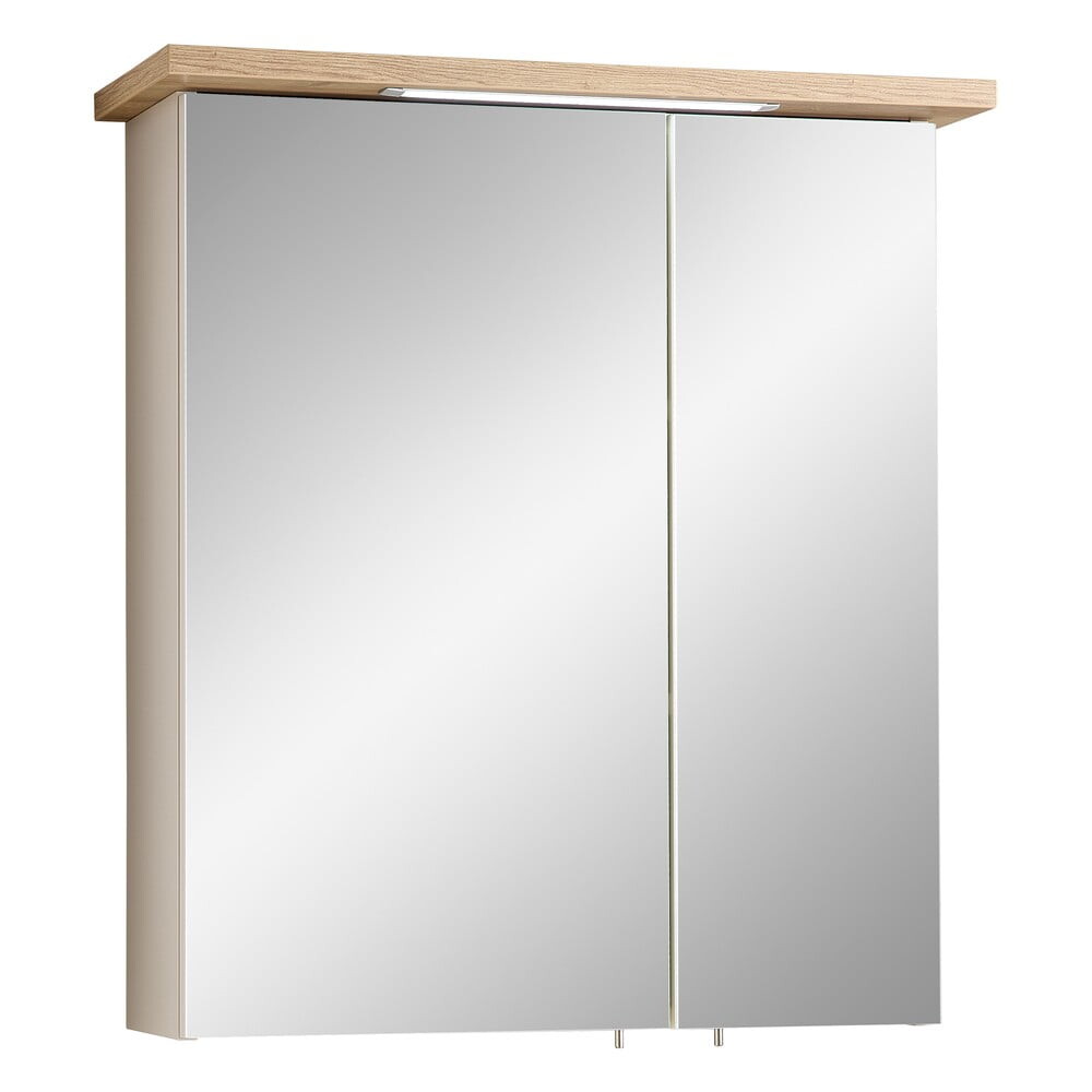 Krémová/v přírodní barvě koupelnová skříňka v dekoru dubu 60x72 cm Quickset 966 – Pelipal