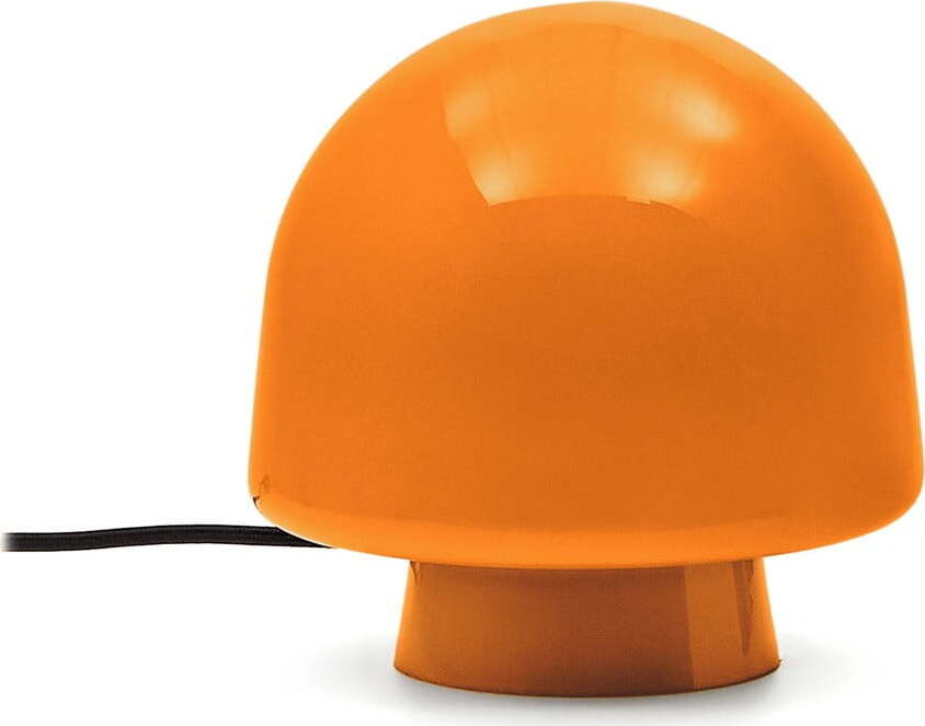 Oranžová stolní lampa se skleněným stínidlem (výška 20 cm) Reig – Kave Home