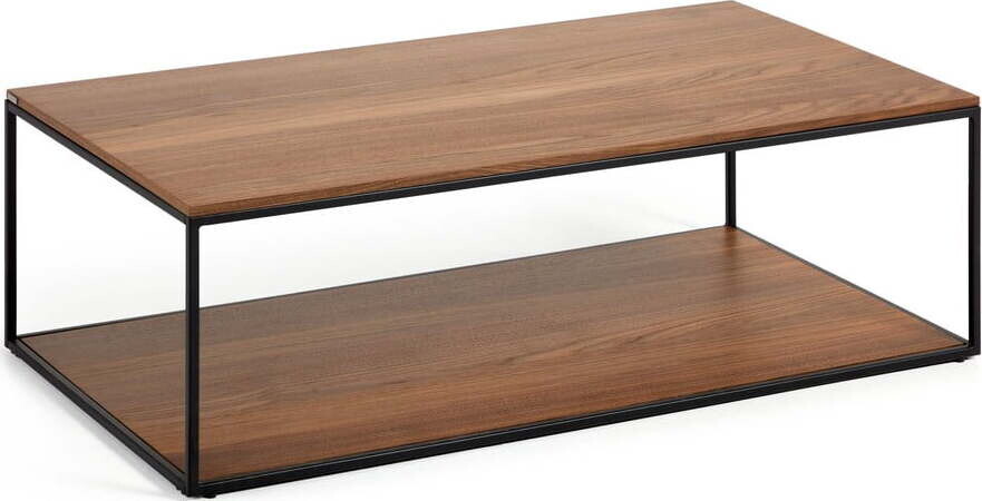 Konferenční stolek v tmavě přírodní barvě s deskou v dekoru ořechového dřeva 60x110 cm Yoana – Kave Home