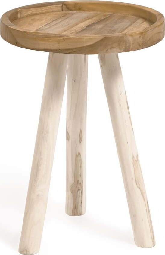 Kulatý odkládací stolek z teakového dřeva ø 35 cm Glenda – Kave Home