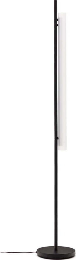 Černobílá LED stojací lampa se skleněným stínidlem (výška 150 cm) Vauxall – Kave Home