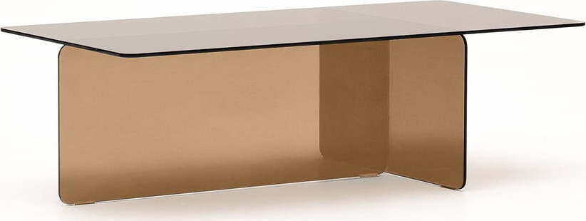 Hnědý skleněný konferenční stolek 60x120 cm Zaren – Kave Home