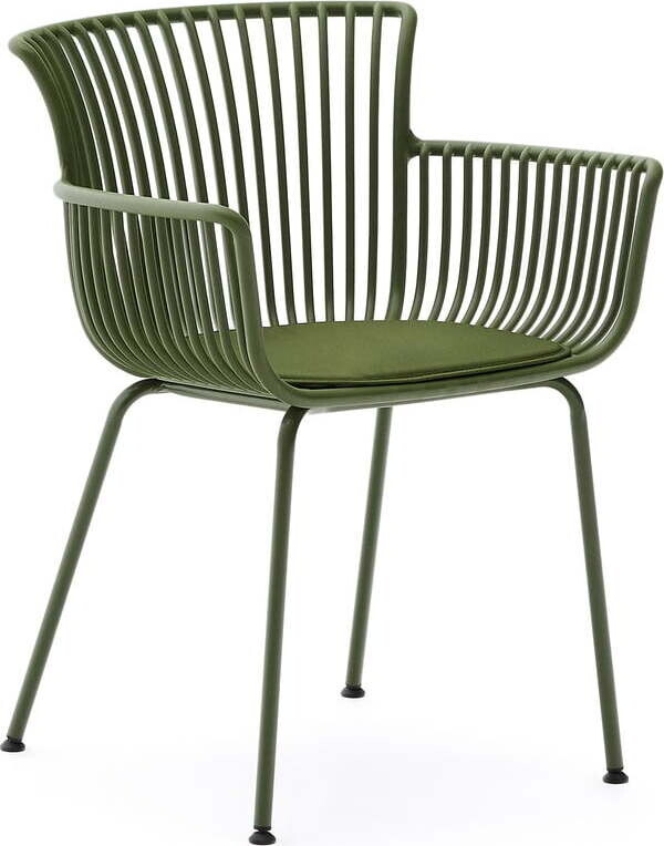 Tmavě zelená kovová zahradní židle Surpika – Kave Home