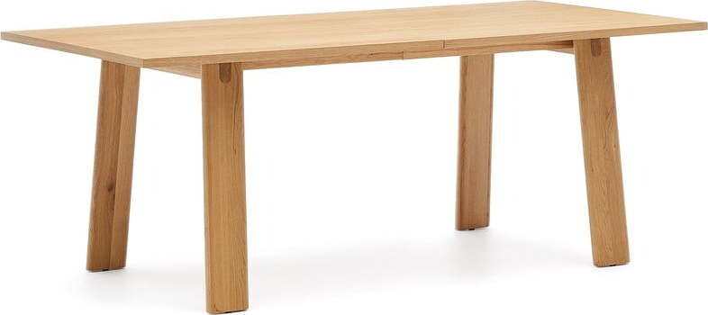 Rozkládací jídelní stůl s přídavnou deskou s deskou v dubovém dekoru 95x200 cm Arlen – Kave Home
