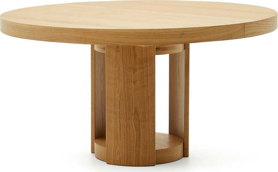 Kulatý rozkládací jídelní stůl s přídavnou deskou v dekoru dubu ø 150 cm Artis – Kave Home