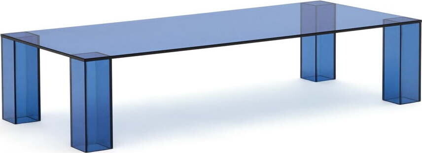 Modrý skleněný konferenční stolek 60x140 cm Adularia – Kave Home