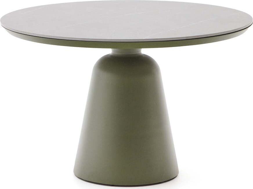 Kulatý zahradní jídelní stůl s keramickou deskou ø 120 cm Tudons – Kave Home