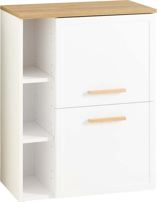Bílá nízká/závěsná koupelnová skříňka 77x60 cm Quickset 383 – Pelipal