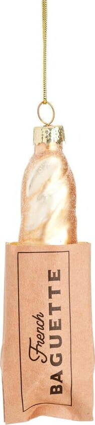 Skleněná ručně vyrobená vánoční ozdoba 11 cm Baguette – Sass & Belle