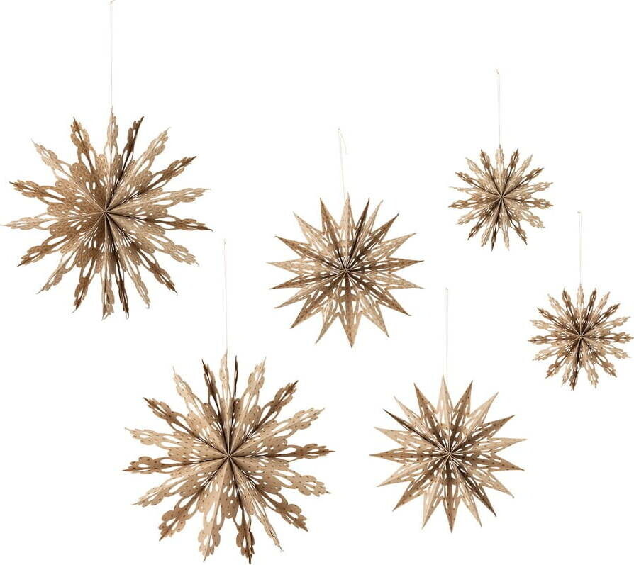 Papírové závěsné vánoční dekorace v sadě 6 ks Star – Bloomingville