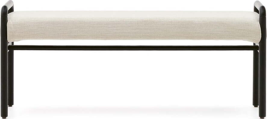 Černá/krémová žinylková lavice Macaret – Kave Home