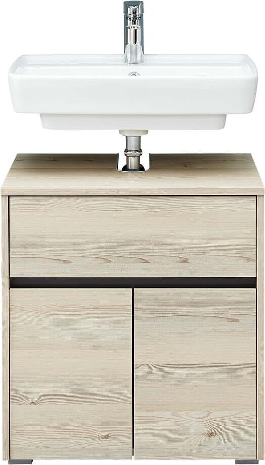 Skříňka bez umyvadla v dekoru borovice v přírodní barvě 64x60 cm Quickset 393 – Pelipal