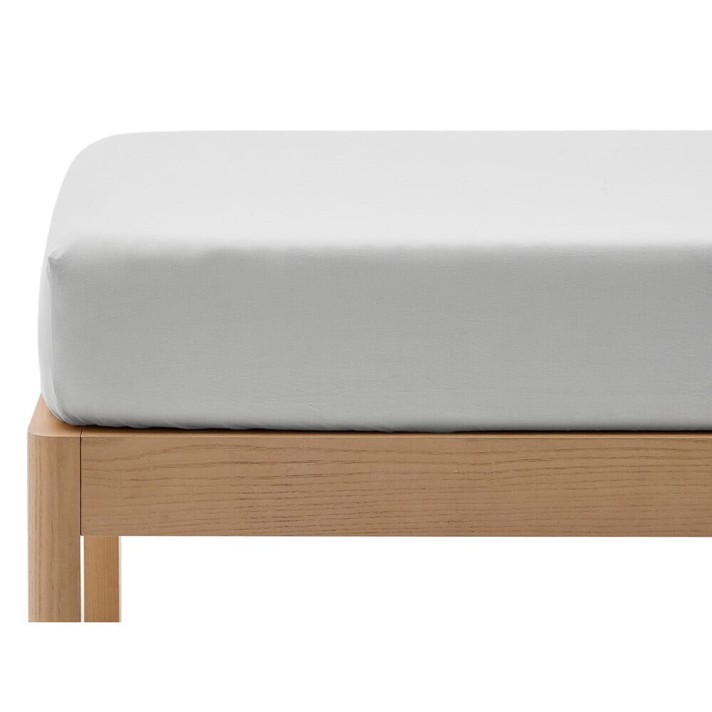 Bílé napínací prostěradlo z bavlněného perkálu 70x140 cm Fleno – Kave Home