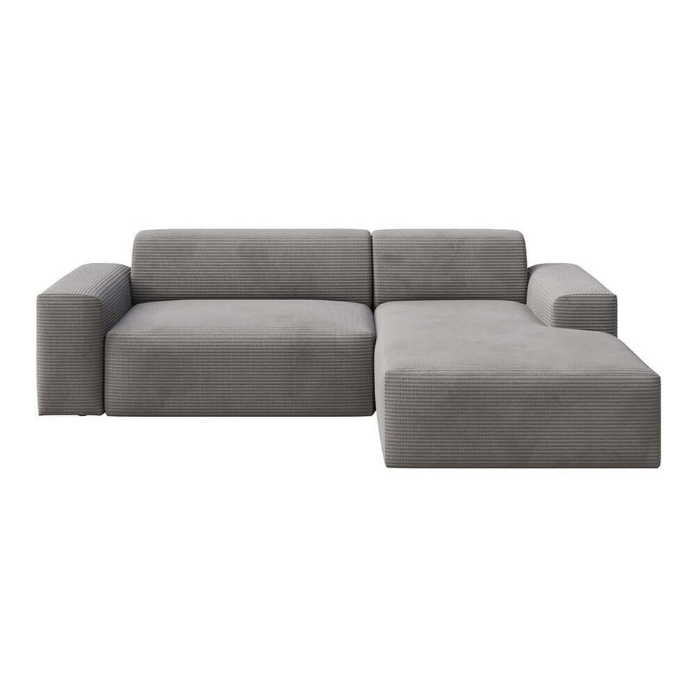 Šedá manšestrová rohová pohovka (pravý roh/s lenoškou) Villet – Rodier