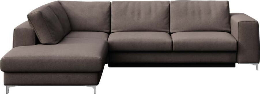 Taupe sametová rozkládací/s úložným prostorem rohová pohovka (levý roh/do L) Rene – Rodier