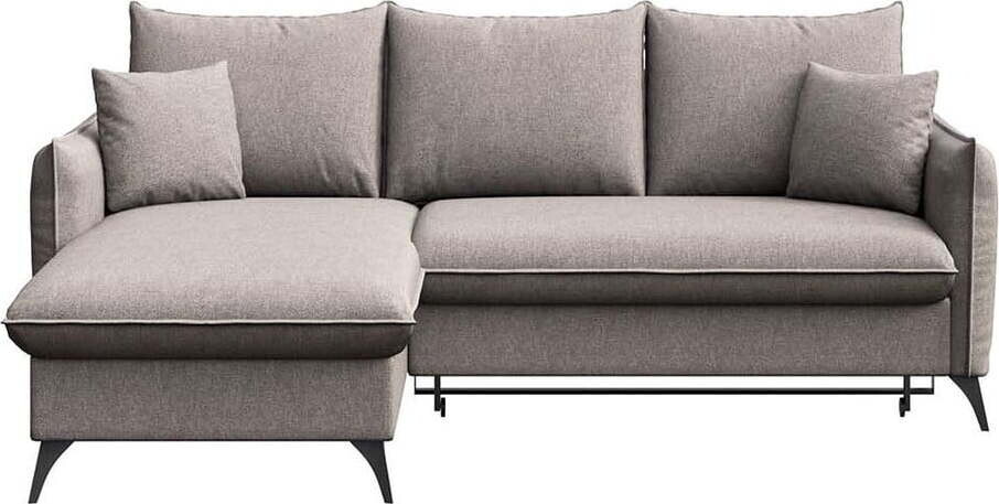 Šedá rozkládací/s úložným prostorem rohová pohovka (levý roh/s lenoškou) Brim – Rodier