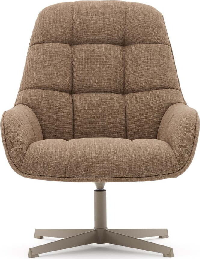 Hnědé otočné křeslo Jaspe – Kave Home