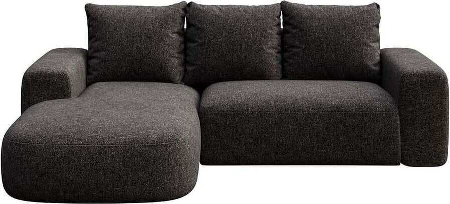 Antracitová rohová pohovka (levý roh/s lenoškou) Monce – Rodier