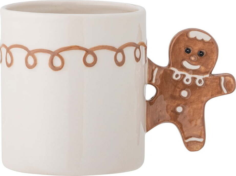 Krémový hrnek s vánočním motivem z kameniny 350 ml Ginnie – Bloomingville