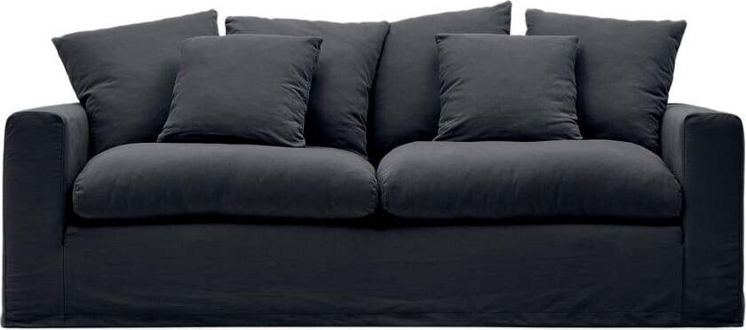 Antracitová lněná pohovka 240 cm Nora – Kave Home