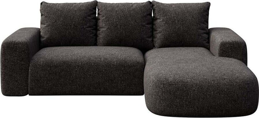 Antracitová rohová pohovka (pravý roh/s lenoškou) Monce – Rodier