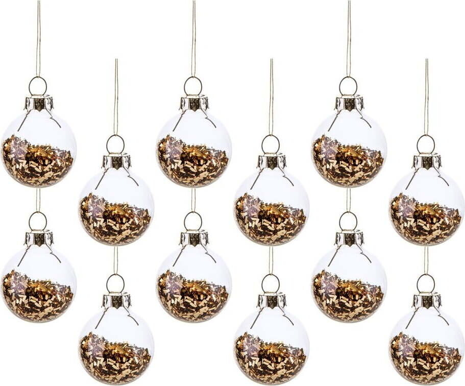 Skleněné vánoční koule v sadě 12 ks ø 3 cm Gold Mini – Sass & Belle