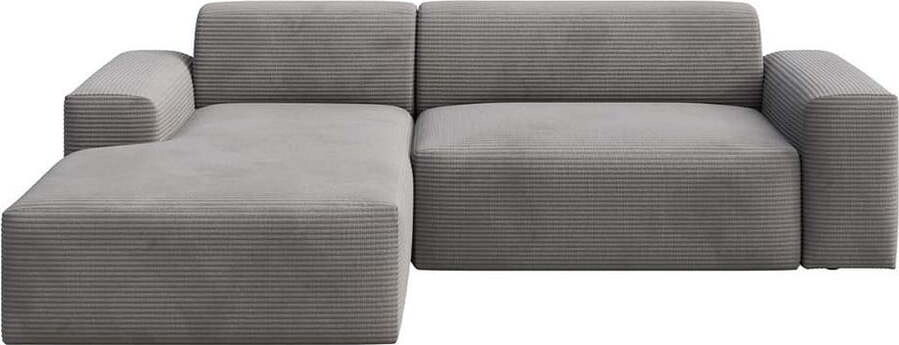 Šedá manšestrová rohová pohovka (levý roh/s lenoškou) Villet – Rodier