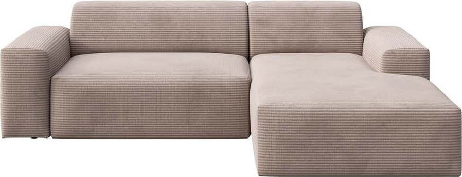 Béžová manšestrová rohová pohovka (pravý roh/s lenoškou) Villet – Rodier