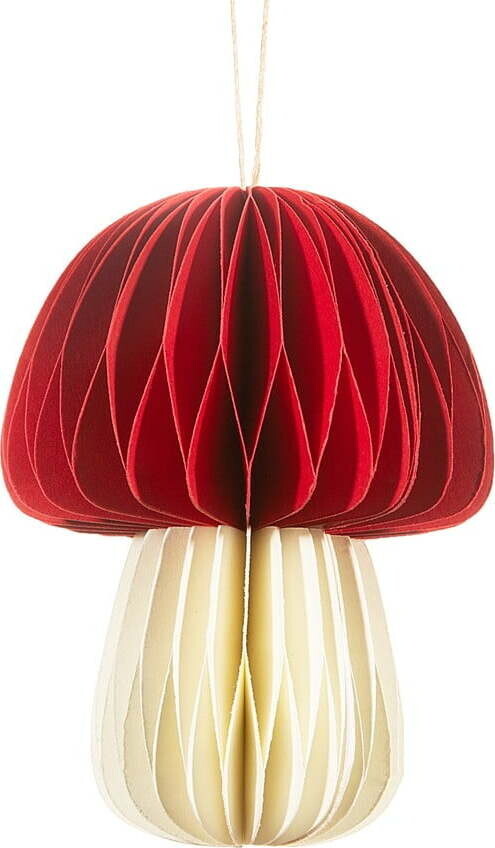 Papírová ručně vyrobená vánoční ozdoba ø 5 cm Honeycomb Mushroom – Sass & Belle