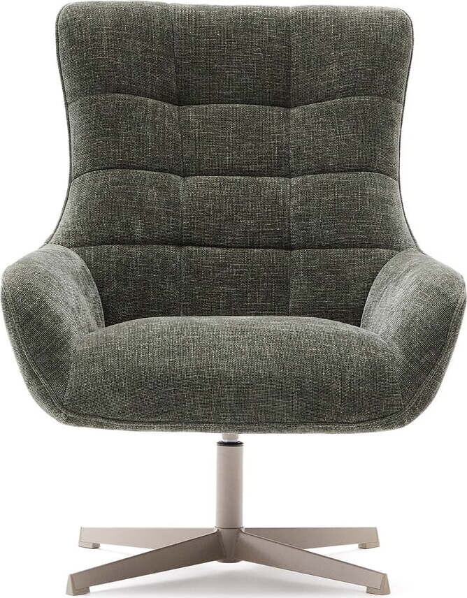 Otočné žinylkové křeslo šedozelené Teryl – Kave Home