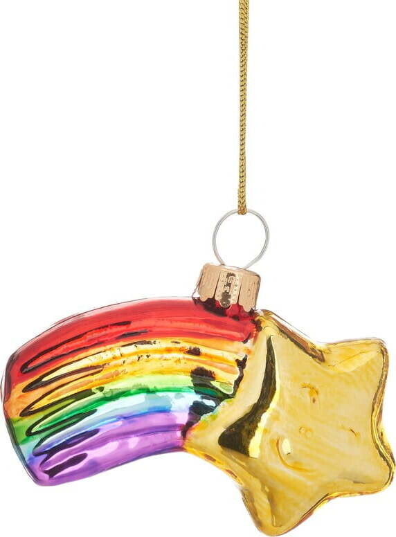 Skleněná ručně vyrobená vánoční ozdoba 4 cm Shooting Star – Sass & Belle