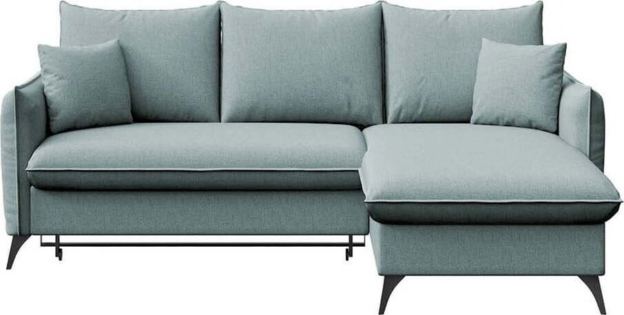 Světle modrá rozkládací/s úložným prostorem rohová pohovka (pravý roh/s lenoškou) Brim – Rodier