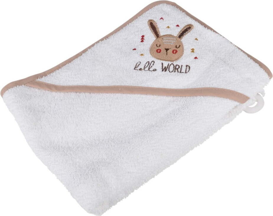 Bílá bavlněná dětská osuška s kapucí 75x75 cm Forest – Bébé Douceur