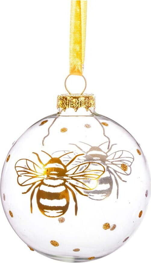Skleněná ručně vyrobená vánoční koule ø 8 cm Golden Bee – Sass & Belle