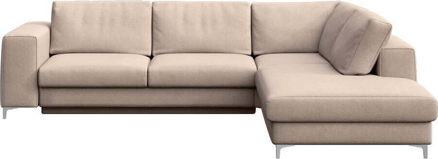 Béžová sametová rozkládací/s úložným prostorem rohová pohovka (pravý roh/do L) Rene – Rodier