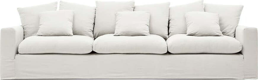 Bílá lněná pohovka 340 cm Nora – Kave Home