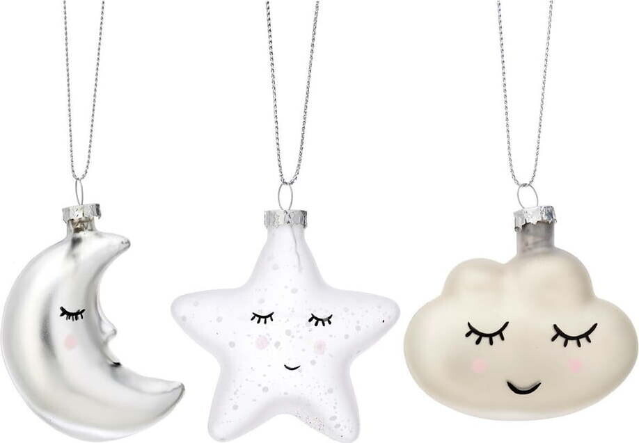 Skleněné ručně vyrobené vánoční ozdoby v sadě 3 ks 8,5 cm Sweet Dreams – Sass & Belle