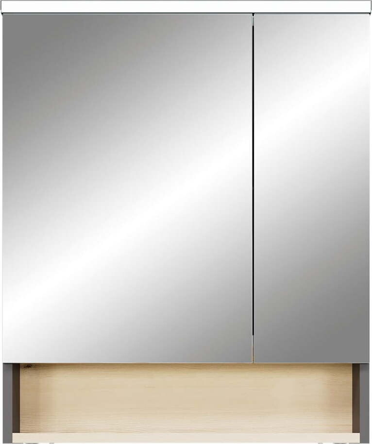 Šedá/v přírodní barvě koupelnová skříňka v dekoru borovice 72x60 cm Quickset 394 – Pelipal