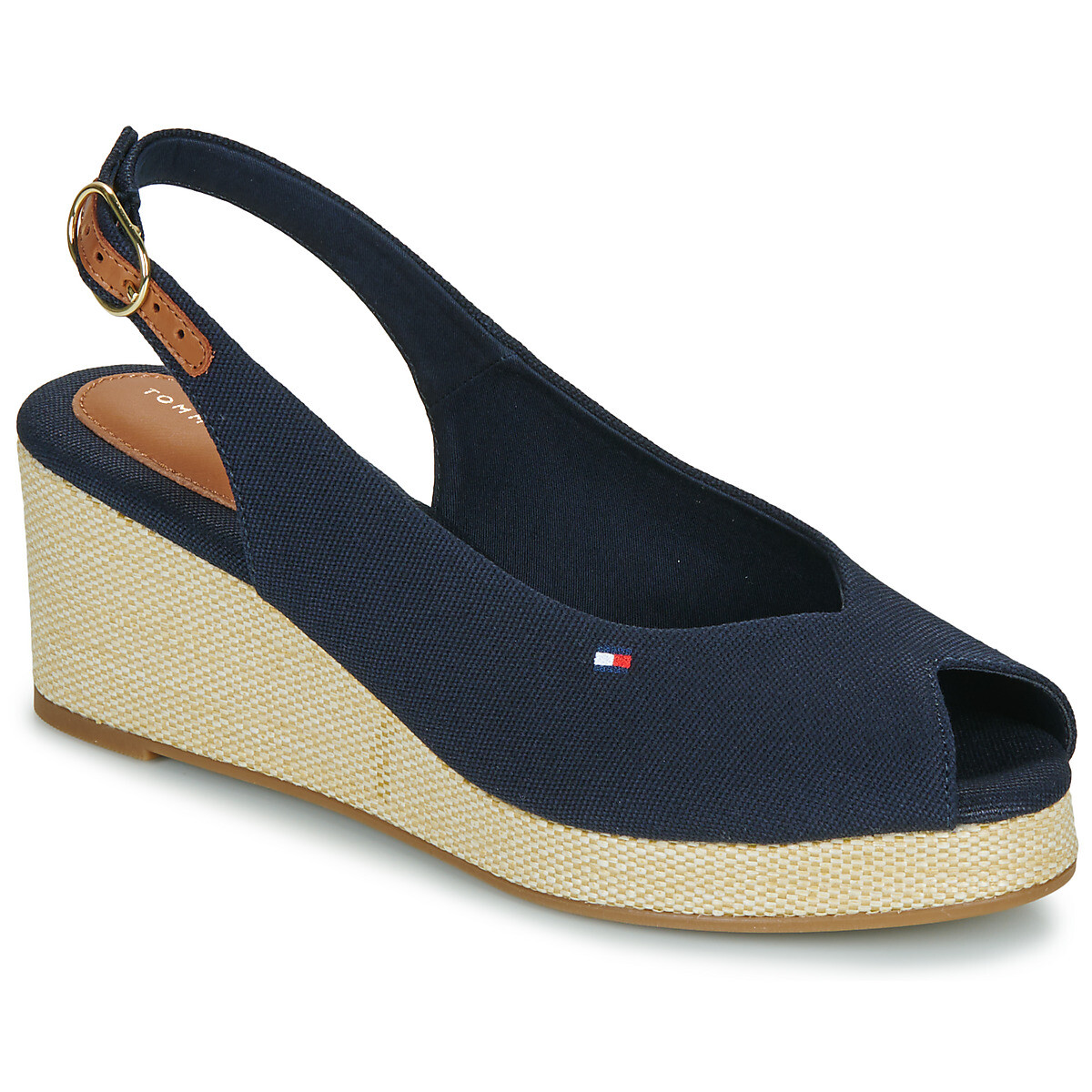 Tommy Hilfiger  FLAG MID WEDGE ESPAD SLINGBACK  Modrá