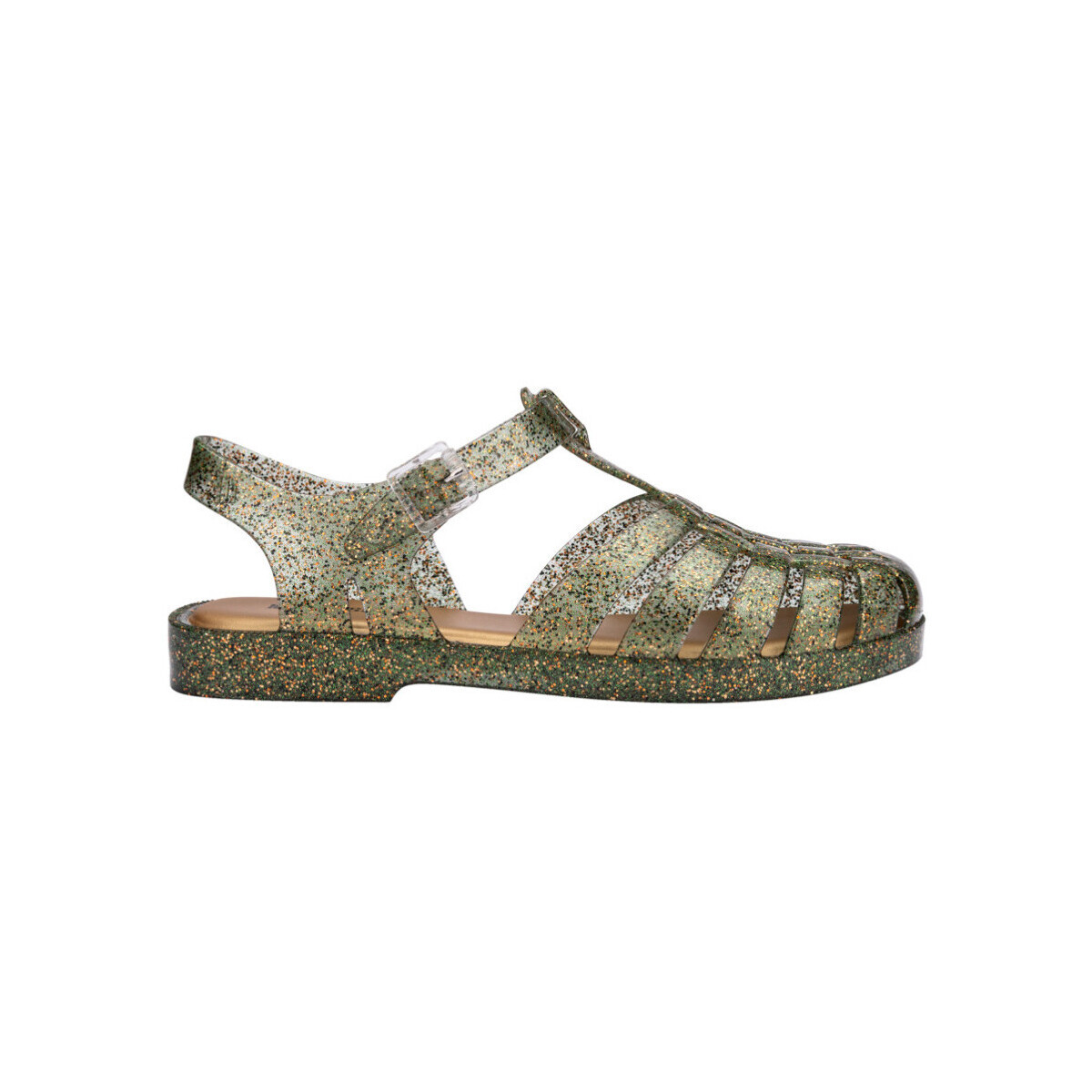 Melissa  Possession Shiny Sandals - Glitter Clear/Beige  Zelená