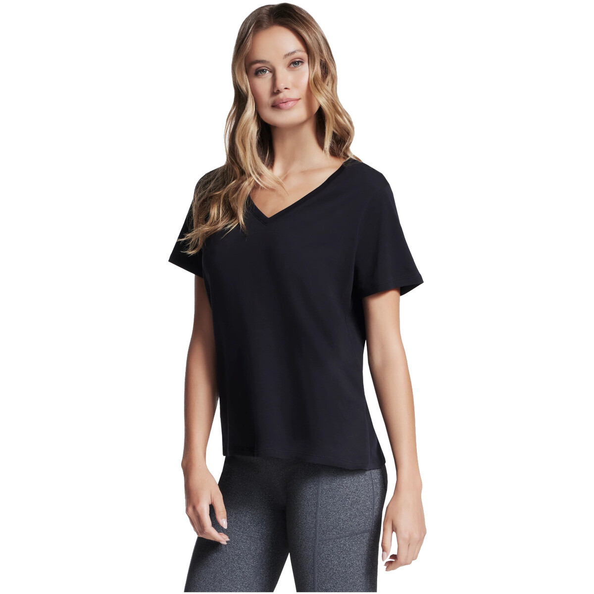 Skechers  Pima V-Neck Tee  Černá