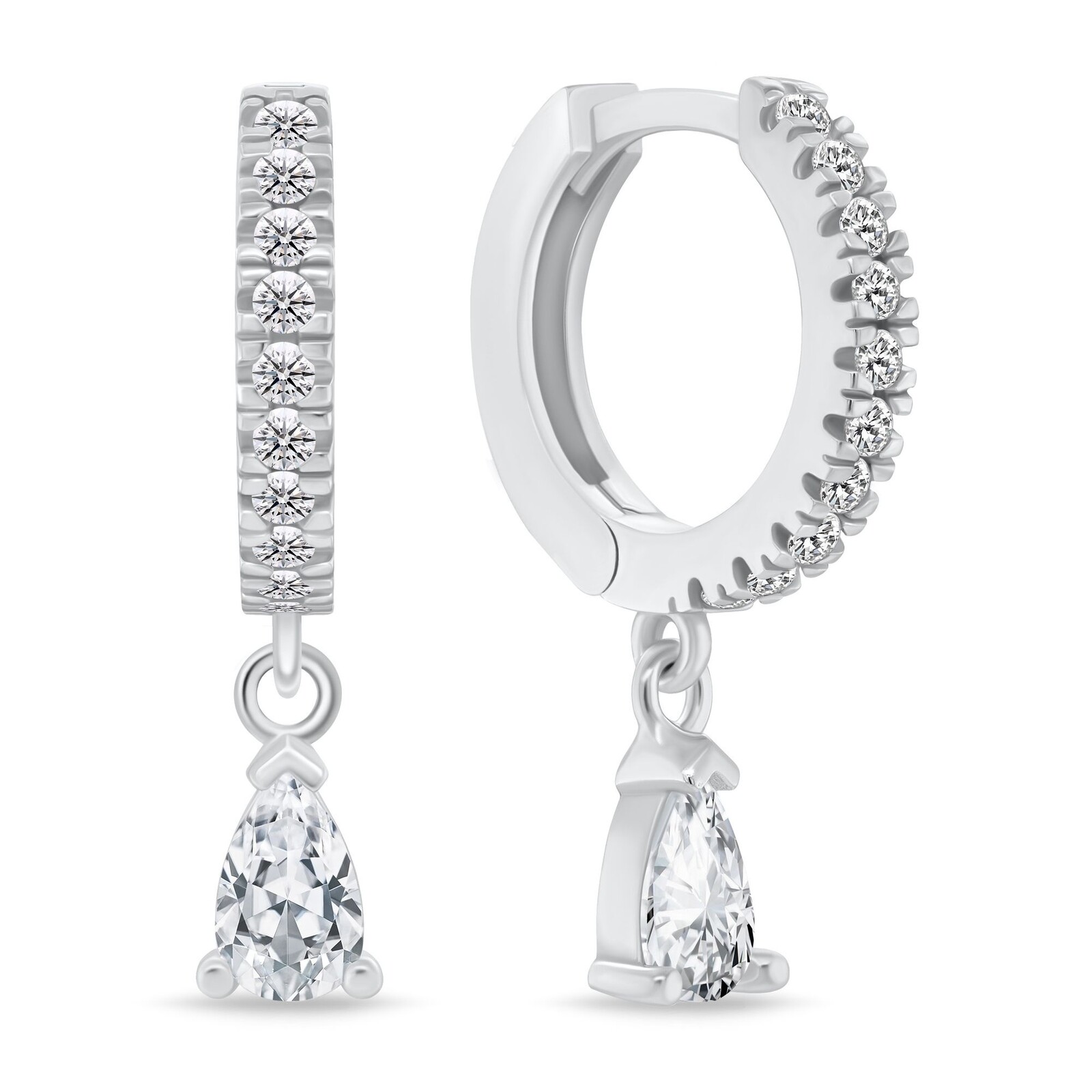 Brilio Silver Stříbrné kruhové náušnice s kubickými zirkony EA1171W