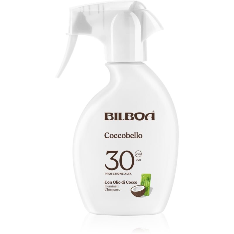 Bilboa Coccobello Trigger opalovací sprej s kokosovým olejem SPF 30 250 ml