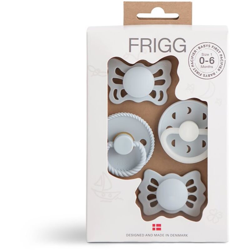 FRIGG Baby's First Pacifier​ Moonlight Sailing dudlík Powder Blue