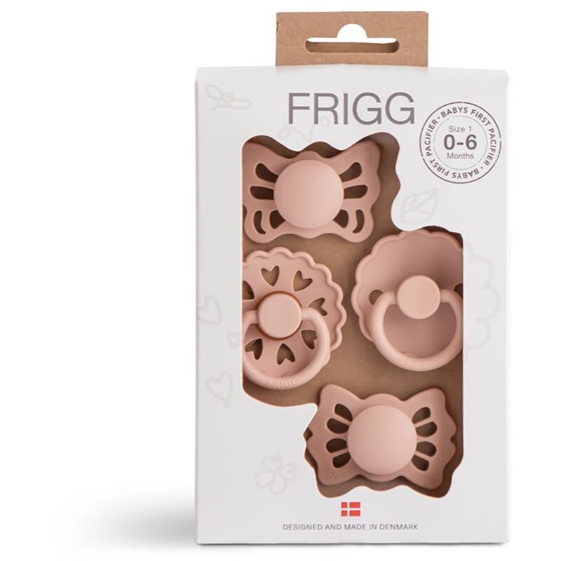 FRIGG Baby's First Pacifier​ Floral heart dudlík Blush