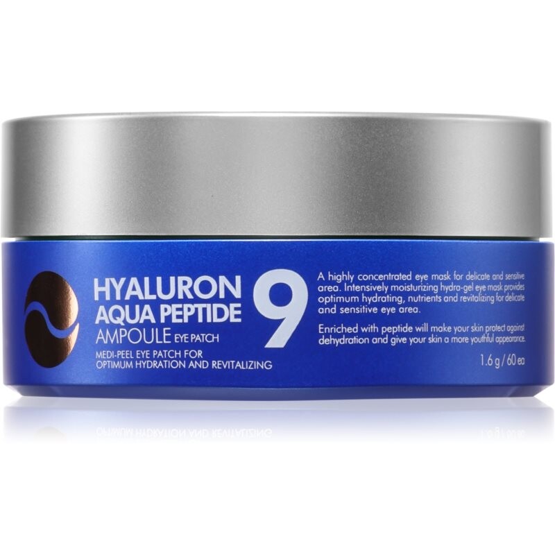 Medi - Peel Hyaluron Aqua Peptide 9 hydrogelová maska na oční okolí s peptidy 60 ks