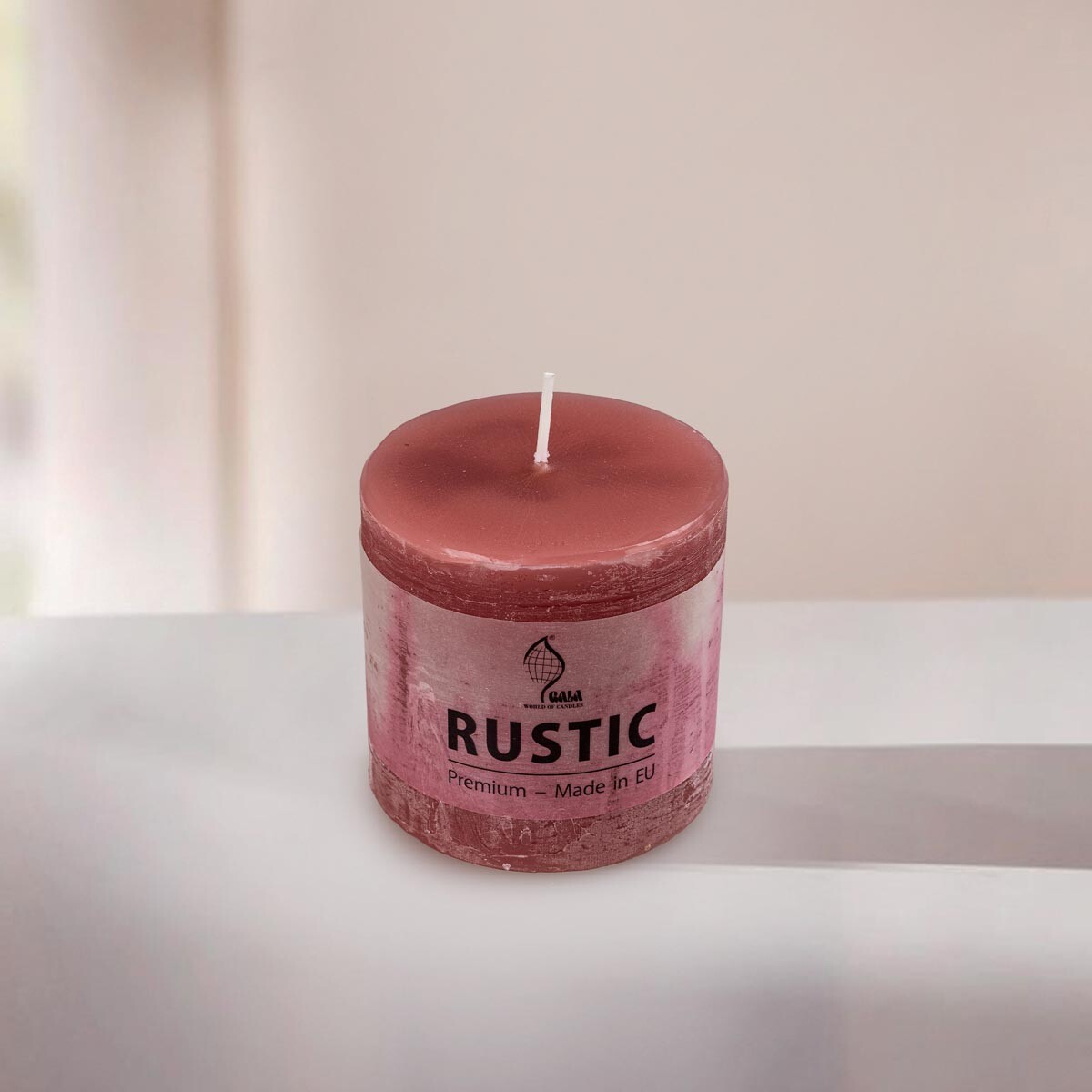 Gilde Rustikální svíčka, červená, 8 cm